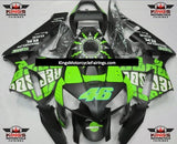 Matte Black & Neon Green Rossi Repsol Fairing Kit for a 2003 and 2004 Honda CBR600RR motorcycle