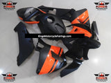 Matte Black and Orange Fairing Kit for a 2005 and 2006 Honda CBR600RR motorcycle