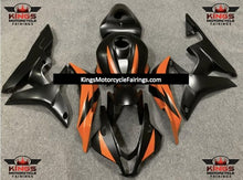 Matte Black and Orange Fairing Kit for a 2007 and 2008 Honda CBR600RR motorcycle