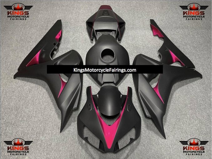 Honda CBR 1000RR Fairings (2006-2007) Matte Black, Pink at KingsMotorcycleFairings.com