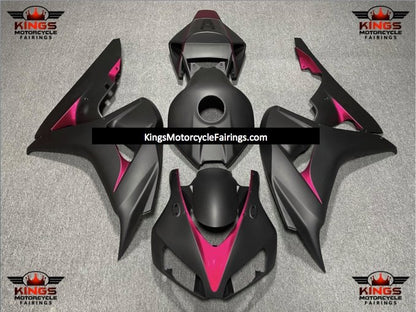 Honda CBR 1000RR Fairings (2006-2007) Matte Black, Pink at KingsMotorcycleFairings.com