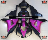 Pink and Matte Black Fairing Kit for a 2006 & 2007 Honda CBR1000RR motorcycle
