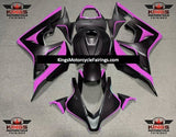 Pink and Matte Black Fairing Kit for a 2007 and 2008 Honda CBR600RR motorcycle