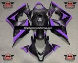 Matte Black and Purple Fairing Kit for a 2007 and 2008 Honda CBR600RR motorcycle