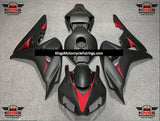 Matte Black and Red Fairing Kit for a 2006 & 2007 Honda CBR1000RR motorcycle