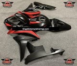 Matte Black and Matte Red Fairing Kit for a 2007 and 2008 Honda CBR600RR motorcycle