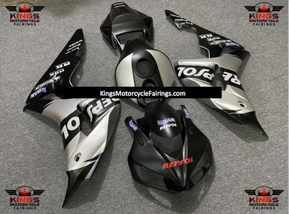 Matte Black & Matte Silver Repsol Fairing Kit for a 2006 & 2007 Honda CBR1000RR motorcycle