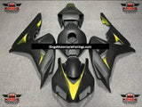 Matte Black and Yellow Fairing Kit for a 2006 & 2007 Honda CBR1000RR motorcycle