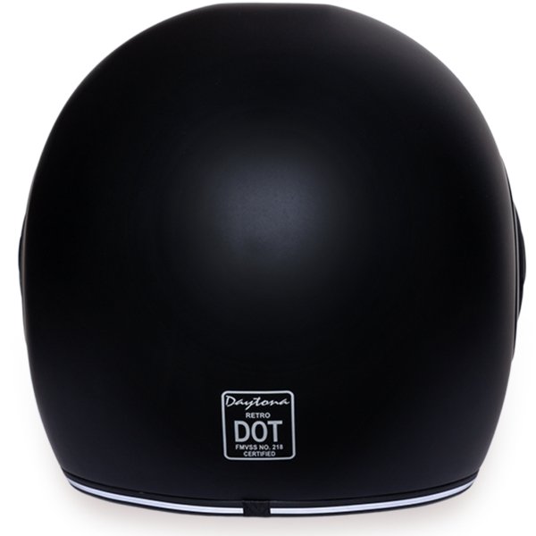 KINGS MATTE BLACK DAYTONA RETRO MOTORCYCLE HELMET - R1B