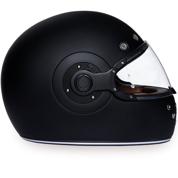 KINGS MATTE BLACK DAYTONA RETRO MOTORCYCLE HELMET - R1B
