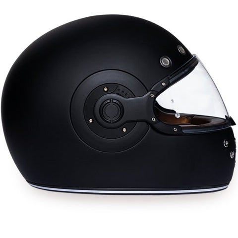 KINGS MATTE BLACK DAYTONA RETRO MOTORCYCLE HELMET - R1B