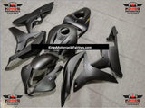 Matte Black Fairing Kit with White and Yellow 600RR Tail Decals for a 2007 and 2008 Honda CBR600RR motorcycle
