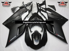 Matte Black, Silver and Red Fairing Kit for a 2007, 2008, 2009, 2010, 2011, 2012, 2013 & 2014 Ducati 848 motorcycle. The photos used are examples. Your new 848 fairing kit will have 848 decals!