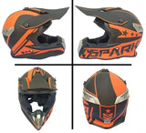 MATTE BLACK, MATTE ORANGE & SILVER DIRT BIKE MOTORCYCLE HELMET at KingsMotorcycleFairinga.com.jpg