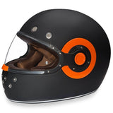 KINGS MATTE BLACK & ORANGE DAYTONA RETRO MOTORCYCLE HELMET - R1O