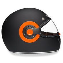 KINGS MATTE BLACK & ORANGE DAYTONA RETRO MOTORCYCLE HELMET - R1O