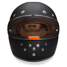 KINGS MATTE BLACK & ORANGE DAYTONA RETRO MOTORCYCLE HELMET - R1O