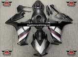 Matte Black, Silver and Pink Fairing Kit for a 2012, 2013, 2014, 2015 & 2016 Honda CBR1000RR motorcycle