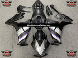 Matte Black, Silver and Purple Fairing Kit for a 2012, 2013, 2014, 2015 & 2016 Honda CBR1000RR motorcycle