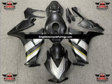 Matte Black, Silver and Yellow Fairing Kit for a 2012, 2013, 2014, 2015 & 2016 Honda CBR1000RR motorcycle