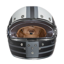 KINGS MATTE GRAY, BLACK & WHITE DAYTONA RETRO MOTORCYCLE HELMET - R6R
