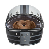 KINGS MATTE GRAY, BLACK & WHITE DAYTONA RETRO MOTORCYCLE HELMET - R6R