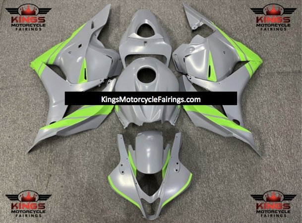 Matte Nardo Gray and Lime Green Fairing Kit for a 2009, 2010, 2011 & 2012 Honda CBR600RR motorcycle.