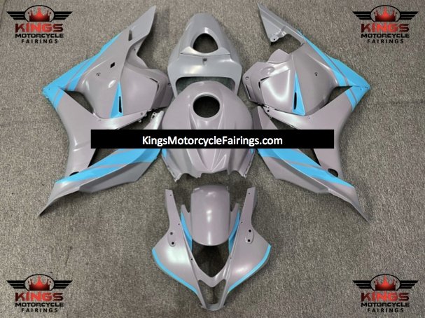 Matte Nardo Gray and Light Blue Fairing Kit for a 2009, 2010, 2011 & 2012 Honda CBR600RR motorcycle