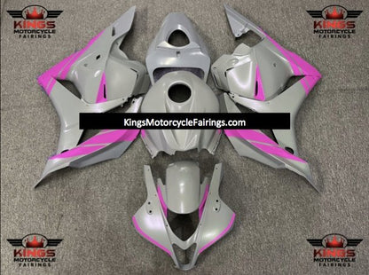 Matte Nardo Gray and Pink Fairing Kit for a 2009, 2010, 2011 & 2012 Honda CBR600RR motorcycle