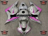 Matte Nardo Gray and Pink Fairing Kit for a 2009, 2010, 2011 & 2012 Honda CBR600RR motorcycle