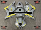 Matte Nardo Gray and Yellow Fairing Kit for a 2009, 2010, 2011 & 2012 Honda CBR600RR motorcycle