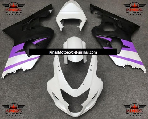 Suzuki GSXR600 (2004-2005) Matte White, Purple & Black Fairings