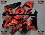 Black and Orange Tribal Fairing Kit for a 2003 and 2004 Honda CBR600RR motorcycle