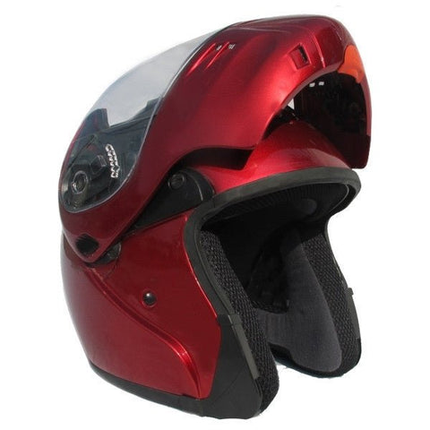 DOT Full Face Modular Dark Red Kings Motorcycle Helmet - MODS