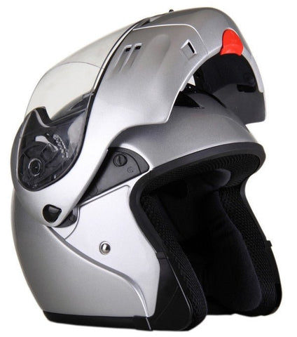 DOT Full Face Modular Silver Kings Motorcycle Helmet - MODS 