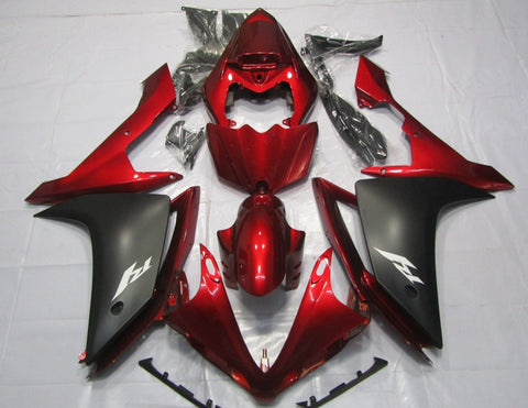 Yamaha YZF-R1 (2007-2008) Candy Red, Matte Black & Silver Fairings