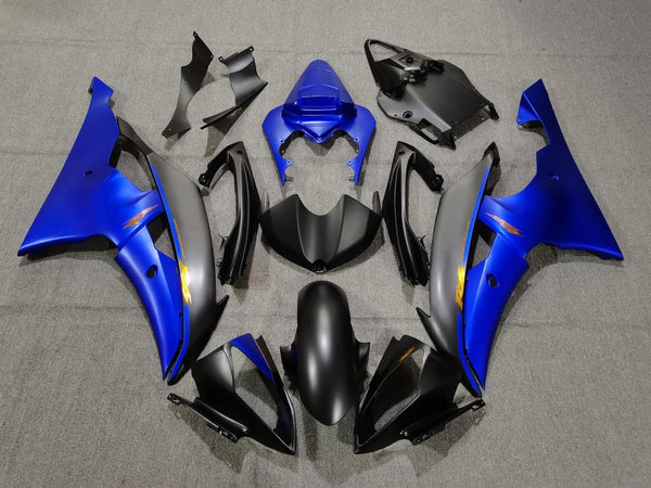Yamaha YZF-R6 (2008-2016) Matte Black, Blue & Gold Fairings