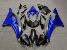 Matte Black, Blue and Gold Fairing Kit for a 2008, 2009, 2010, 2011, 2012, 2013, 2014, 2015 & 2016 Yamaha YZF-R6 motorcycle