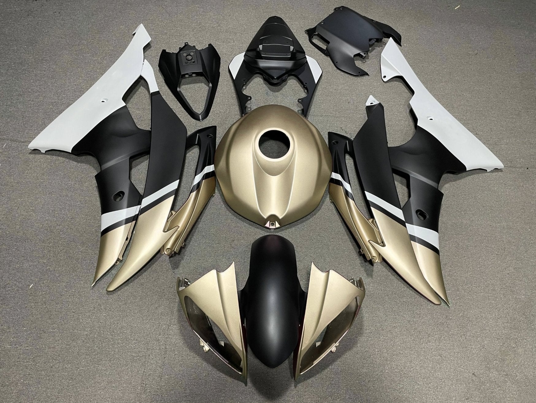 Yamaha R6 Fairings (2008-2016) Matte Gold, Black, White