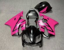 Matte Black and Pink Fairing Kit for a 2001, 2002, 2003 Honda CBR600F4i motorcycle