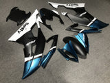 Matte Black, Blue and White Spiffy Fairing Kit for a 2008, 2009, 2010, 2011, 2012, 2013, 2014, 2015 & 2016 Yamaha YZF-R6 motorcycle