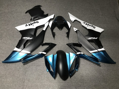 Yamaha YZF-R6 (2008-2016) Matte Black, Blue & White Spiffy Fairings