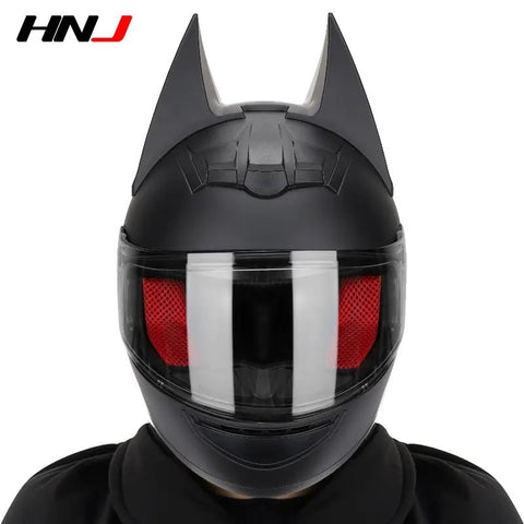 The Black Batman HNJ Full-Face Motorcycle Helmet is brought to you by Kings Motorcycle Fairings