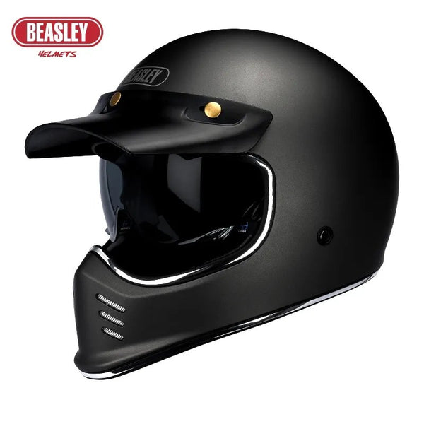 Matte Black Beasley Open-Face Motorcycle Helmet is brought to you by KingsMotorcycleFairings.com