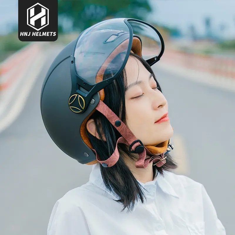 Matte Black Half Face Retro Space Motorcycle Helmet is brought to you by KingsMotorcycleFairings.com