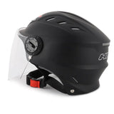 Matte Black Half Face Motorcycle Helmet with Large Clear Visor is brought to you by KingsMotorcycleFairings.com
