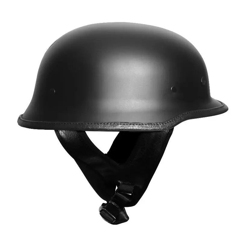 Motorcycle Helmet:Black Half Face Soldier: Kings Motorcycle