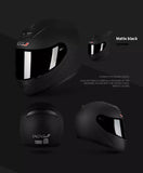 The Matte Black HNJ Full-Face Motorcycle Helmet with Horns is brought to you by Kings Motorcycle Fairings