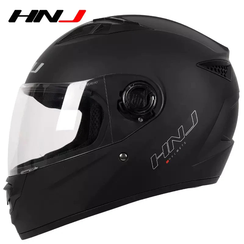 Matte Black HNJ Motorcycle Helmet & Black Visor