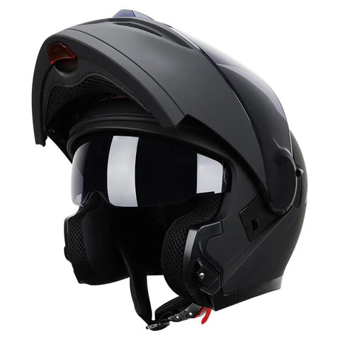Matte Black HNJ Modular Full-Face Motorcycle Helmet brought to you by Kings Motorcycle Fairings